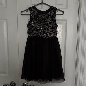 George Black and Silver Floral Kids Dress